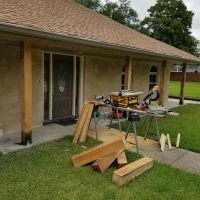 Brick Columns Replaced with 8x8 Cypress