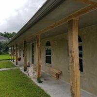 Brick Columns Replaced with 8x8 Cypress