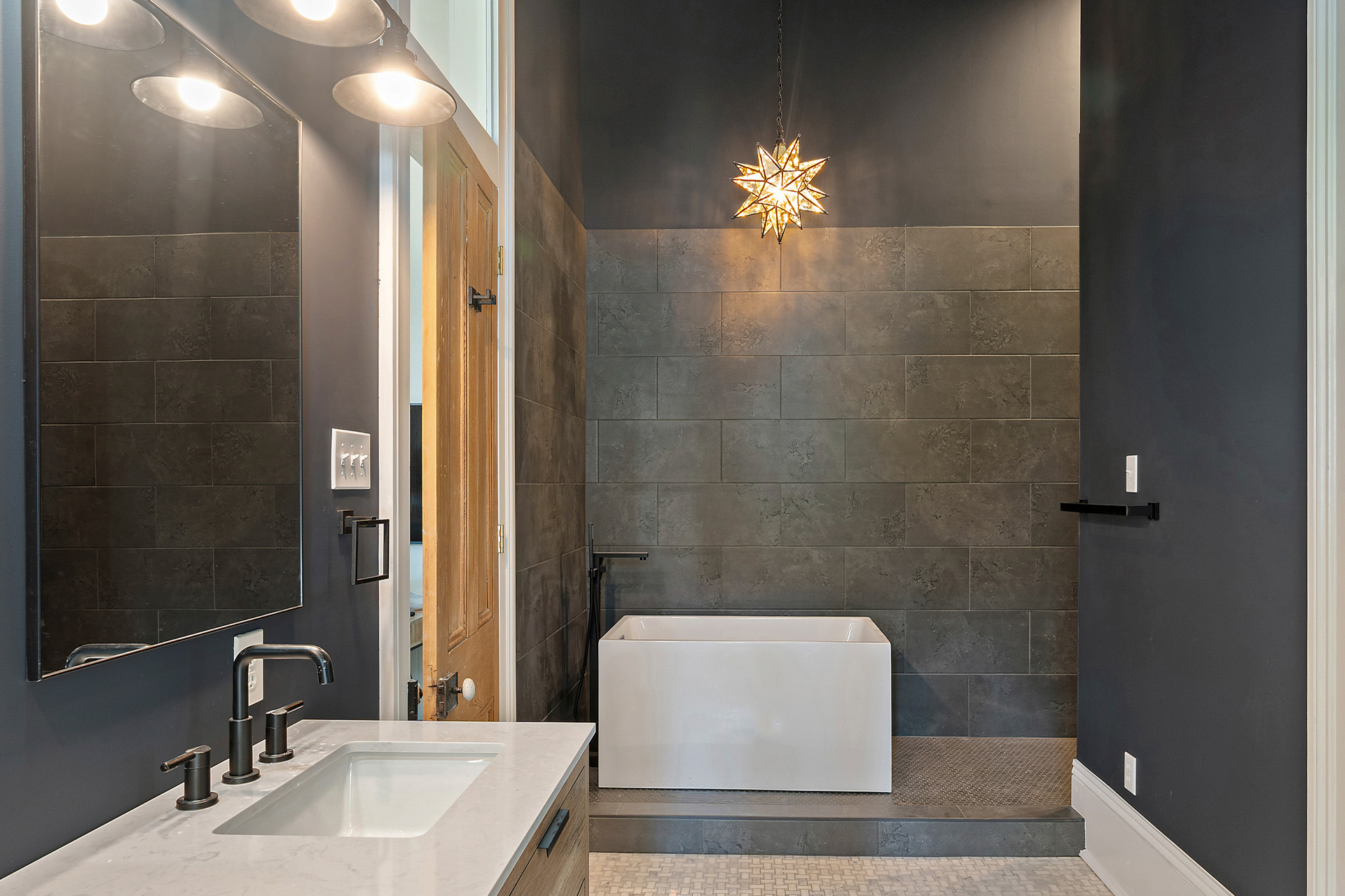 Custom bathroom remodel with tile shower